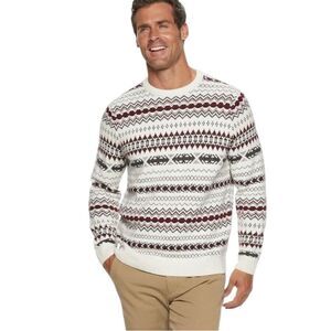 Croft & Barrow Fair Isle Crew Neck Heavy Knit Sweater. Multicolor. Men's. Sz L